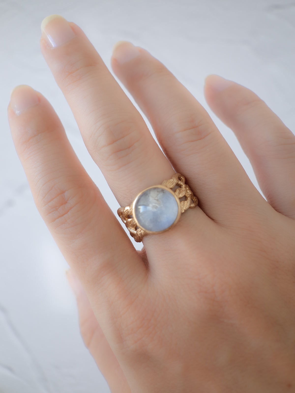 Dumortierite  in Quartz ARAN Ring  - 15