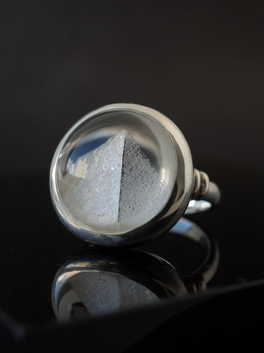 White Phantom Quartz Ring