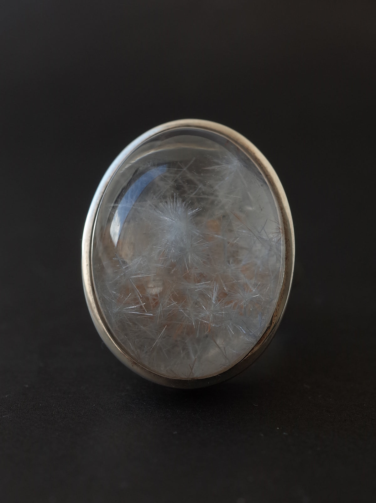 Dumortierite in Quartz Ring - 3