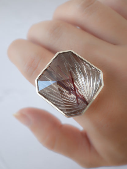 KIRIKO Red Rutilated Quartz Ring