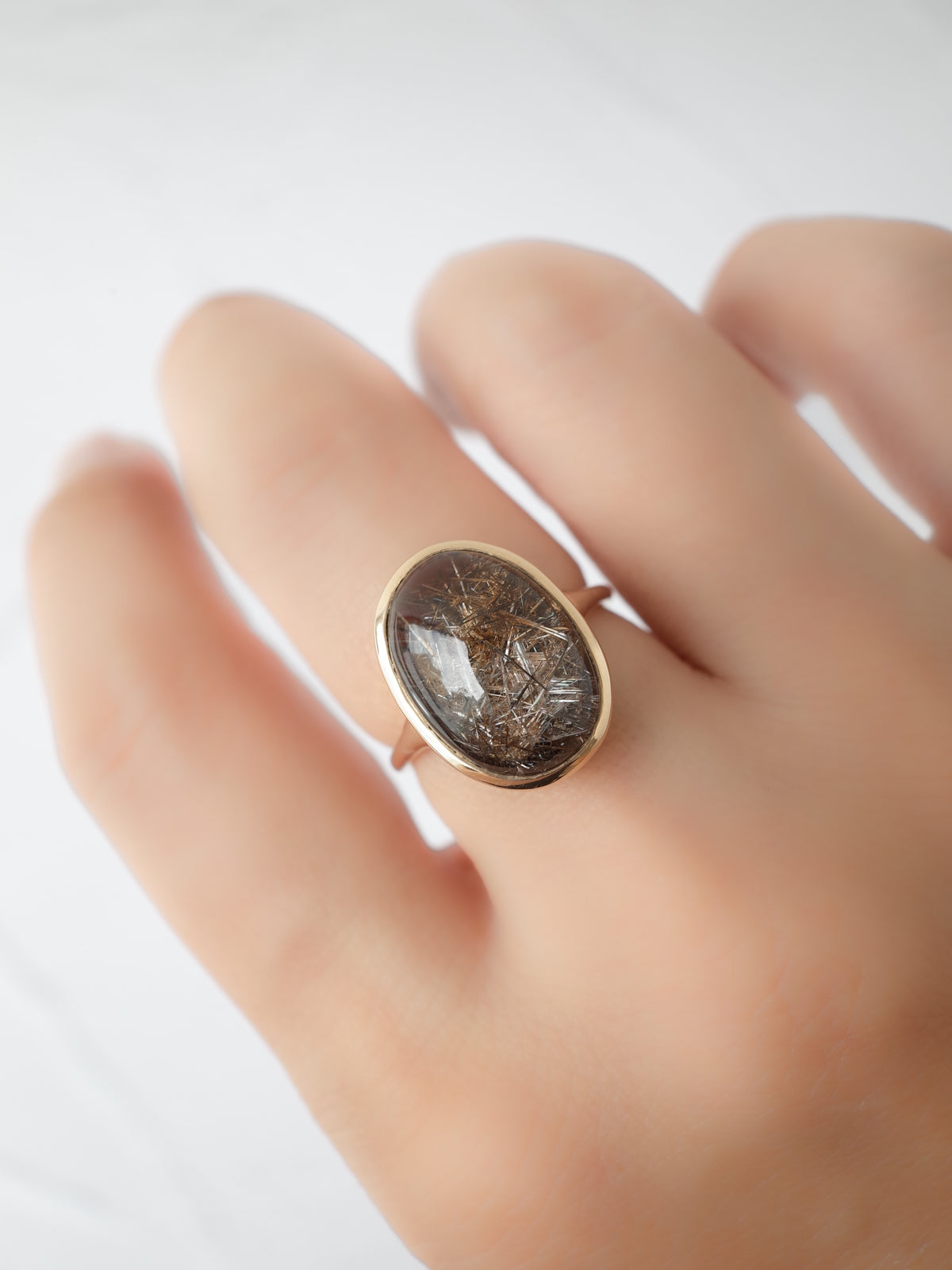 Brown Rutilated Quartz Ring