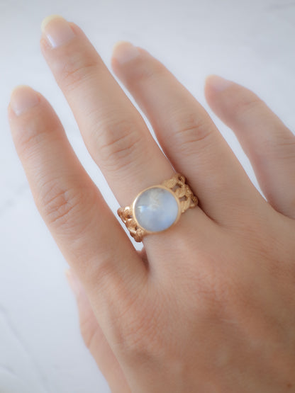 Dumortierite  in Quartz ARAN Ring  - 15