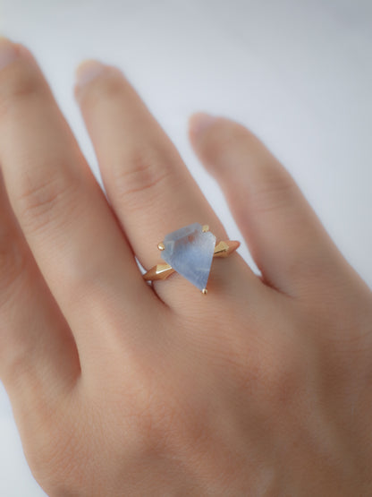 Dumortierite in Quartz Ring - 1