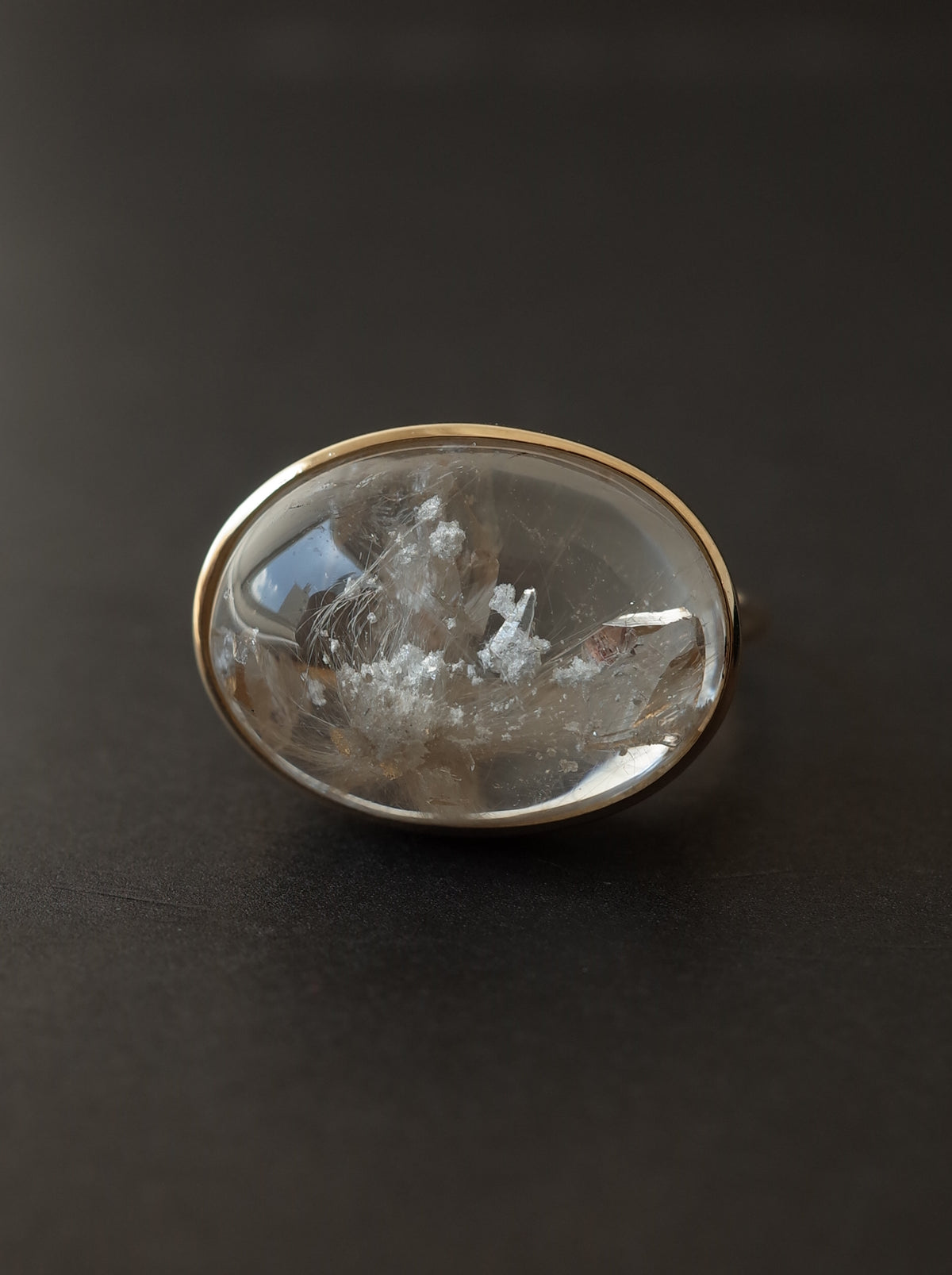 White Garden Quartz in Quartz Ring  - 1