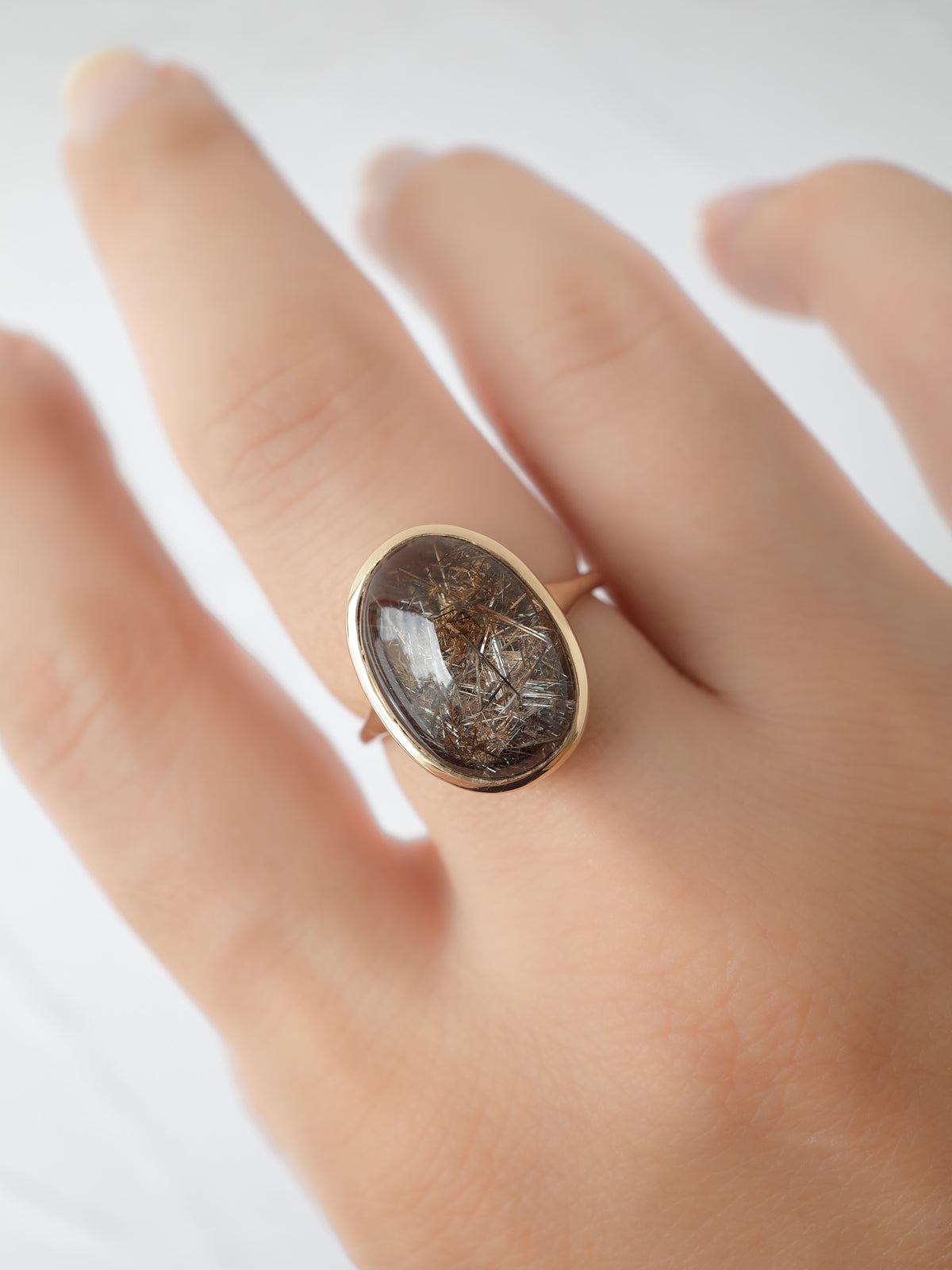 Brown Rutilated Quartz Ring