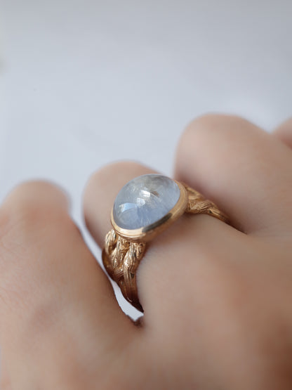 Dumortierite  in Quartz ARAN Ring  - 15