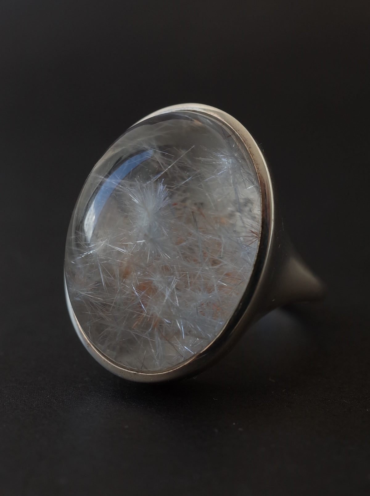 Dumortierite in Quartz Ring - 3