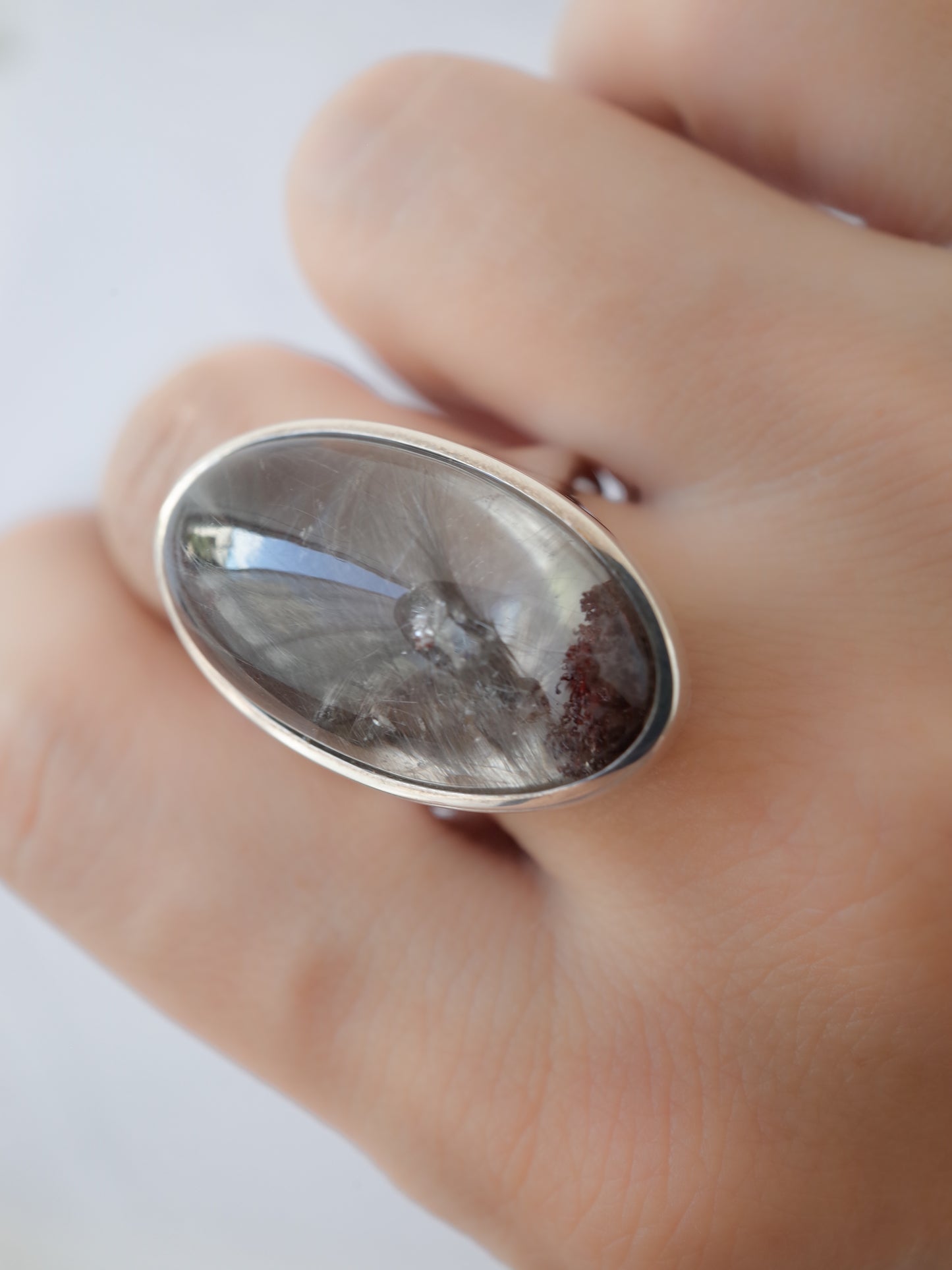 Platinum Rutilated Quartz Ring - 2