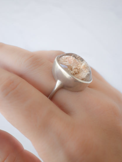 Pyrite in Garden Quartz Ring
