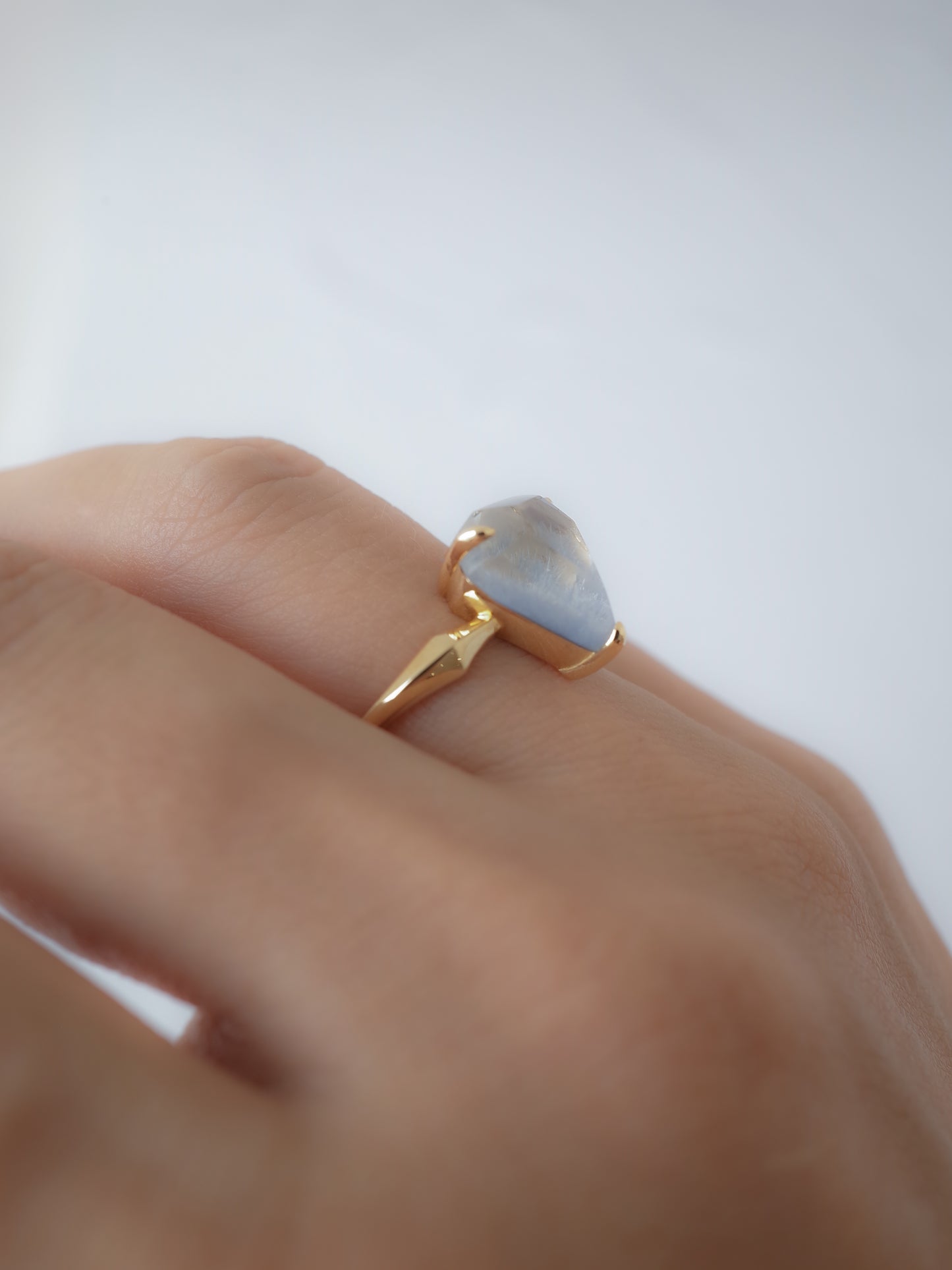 Dumortierite in Quartz Ring - 1
