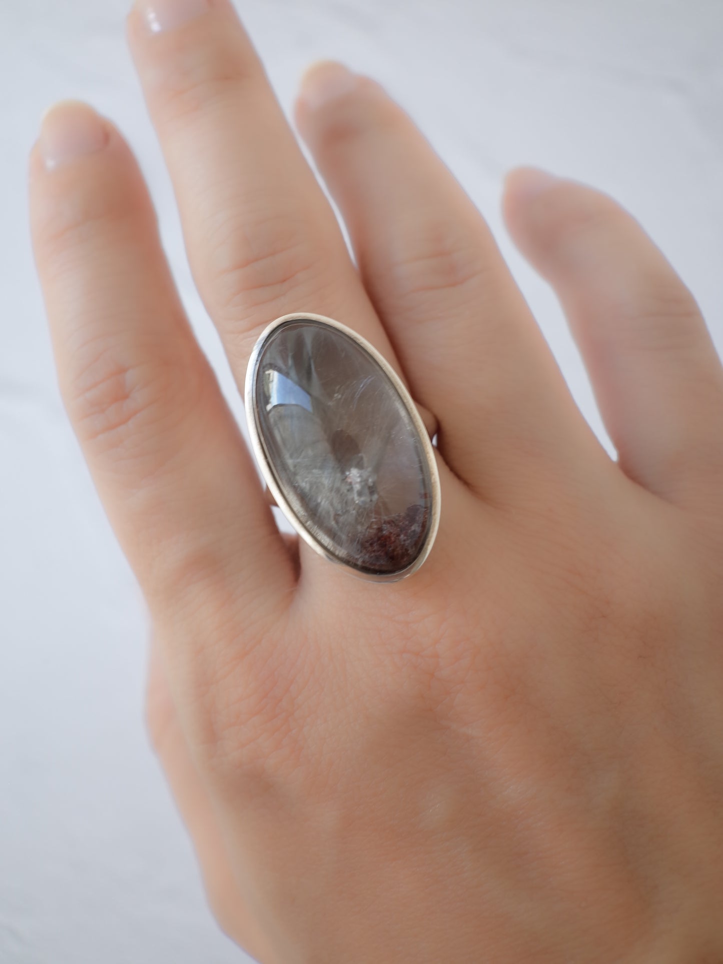 Platinum Rutilated Quartz Ring - 2