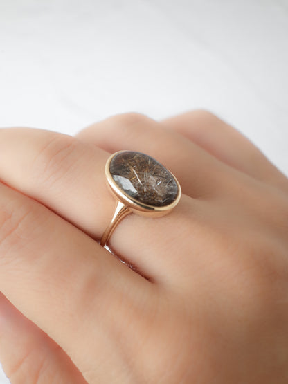 Brown Rutilated Quartz Ring