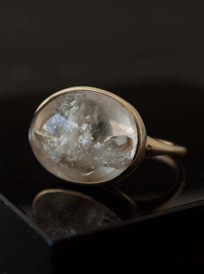 White Garden Quartz in Quartz Ring  - 1