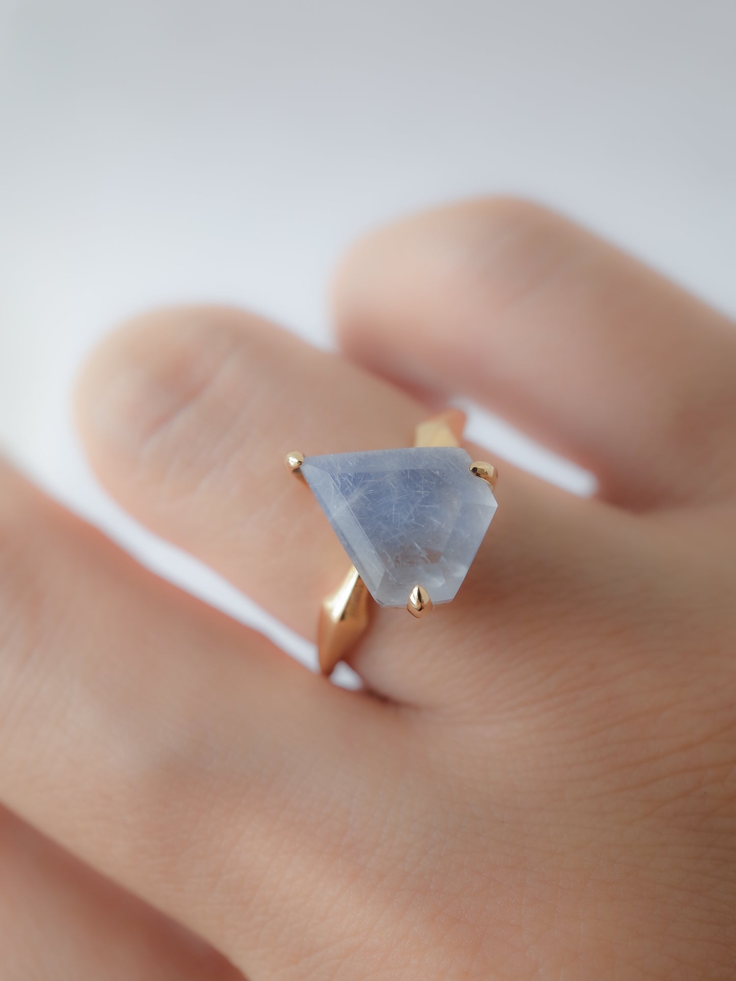 Dumortierite in Quartz Ring - 1