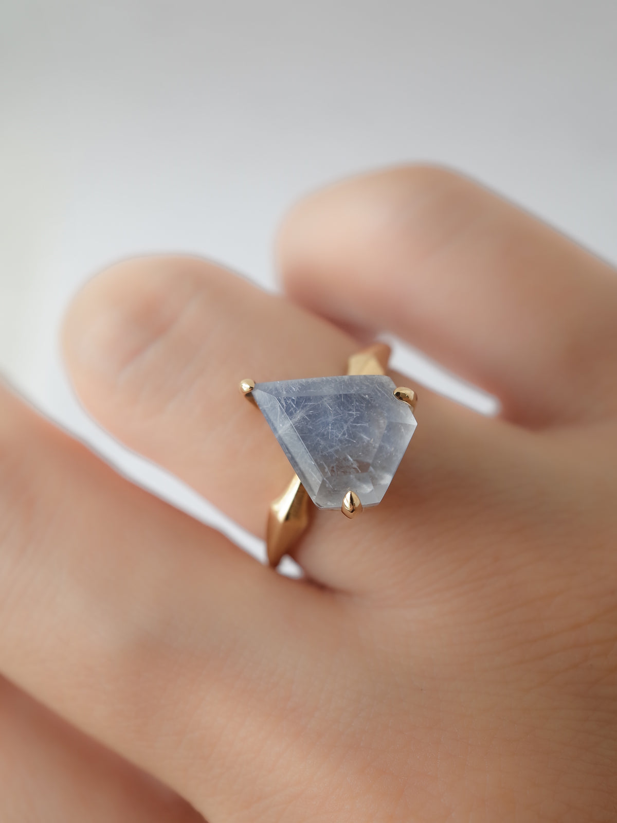 Dumortierite in Quartz Ring - 1