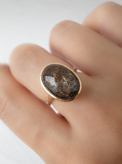 Brown Rutilated Quartz Ring