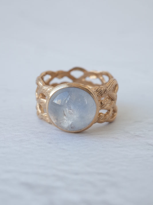 Dumortierite  in Quartz ARAN Ring  - 15