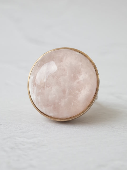 Sericite in Rose Quartz Ring