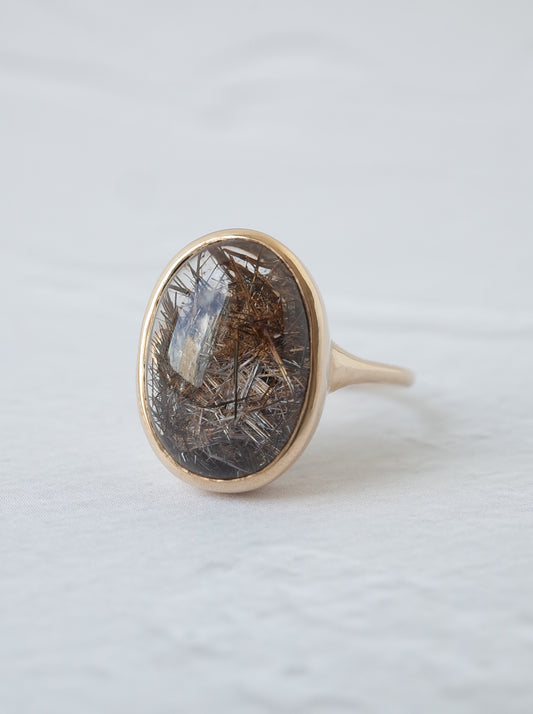 Brown Rutilated Quartz Ring