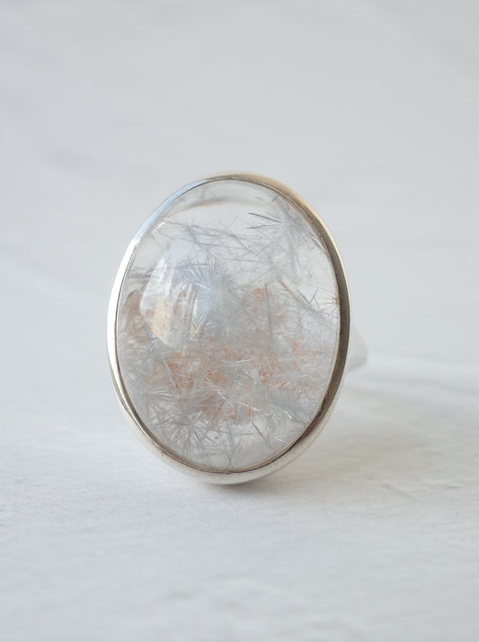 Dumortierite in Quartz Ring - 3