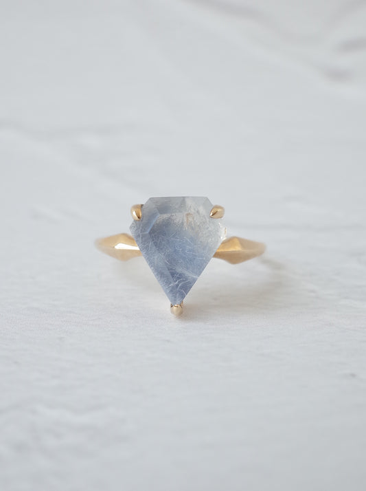 Dumortierite in Quartz Ring - 1