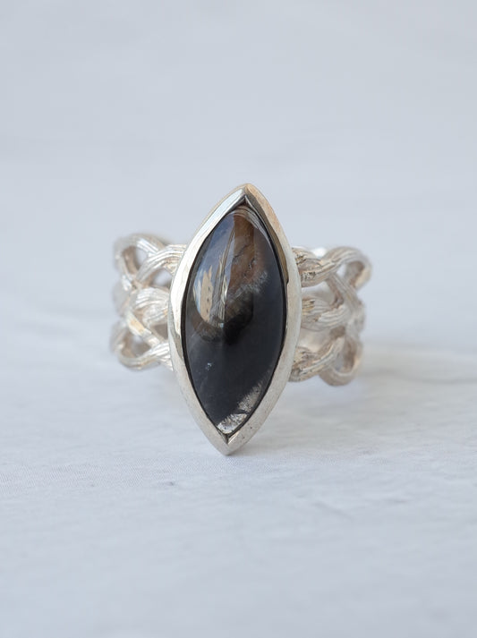 Brookite in Quartz ARAN Ring　