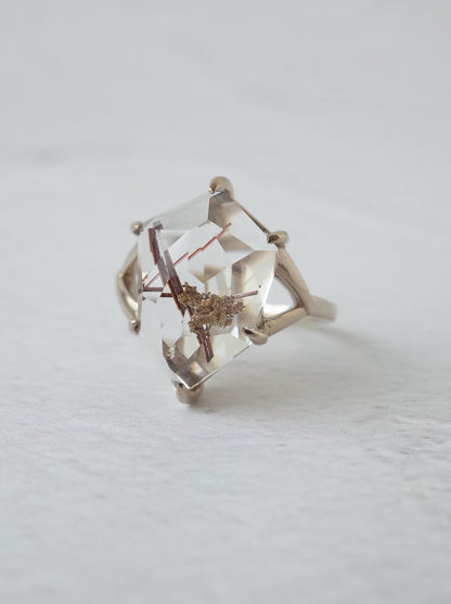 Red Rutilated Quartz Ring  / cut by CANNA