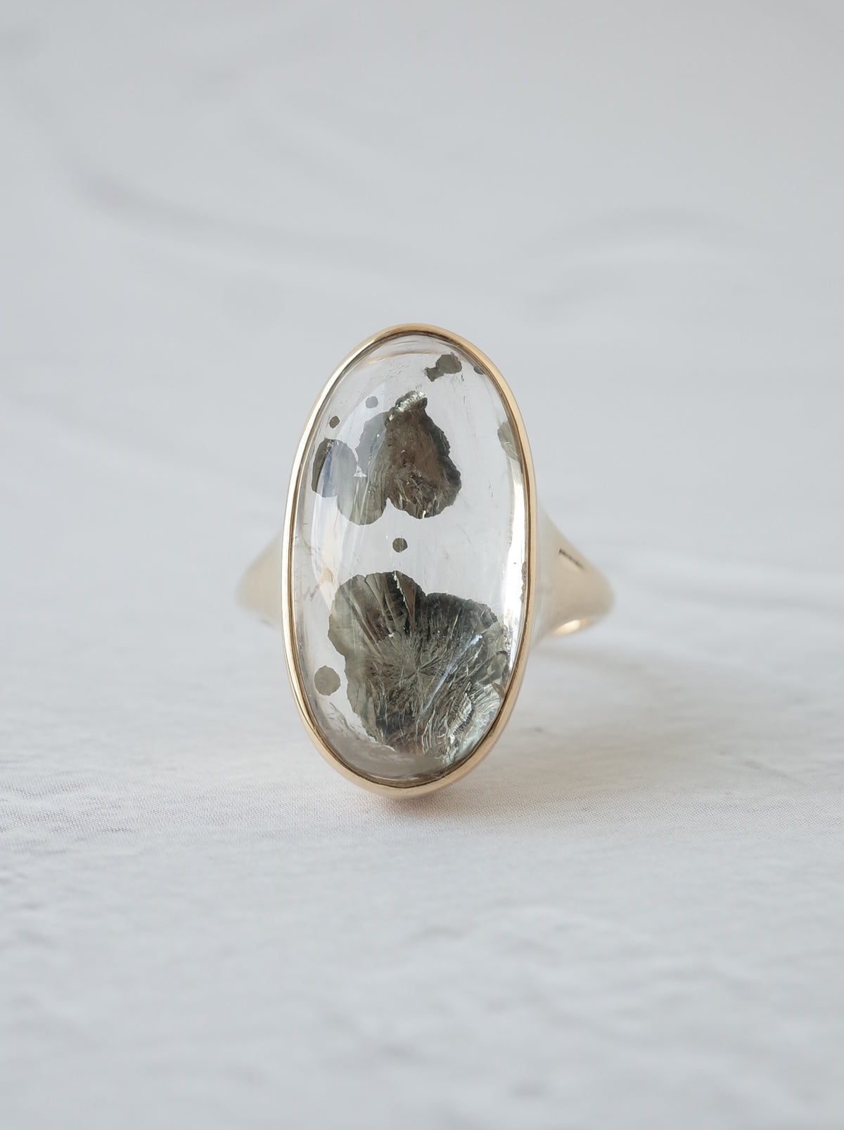 Marcasite in Quartz Ring