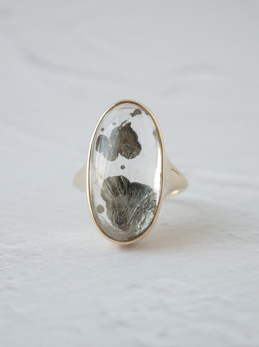 Marcasite in Quartz Ring