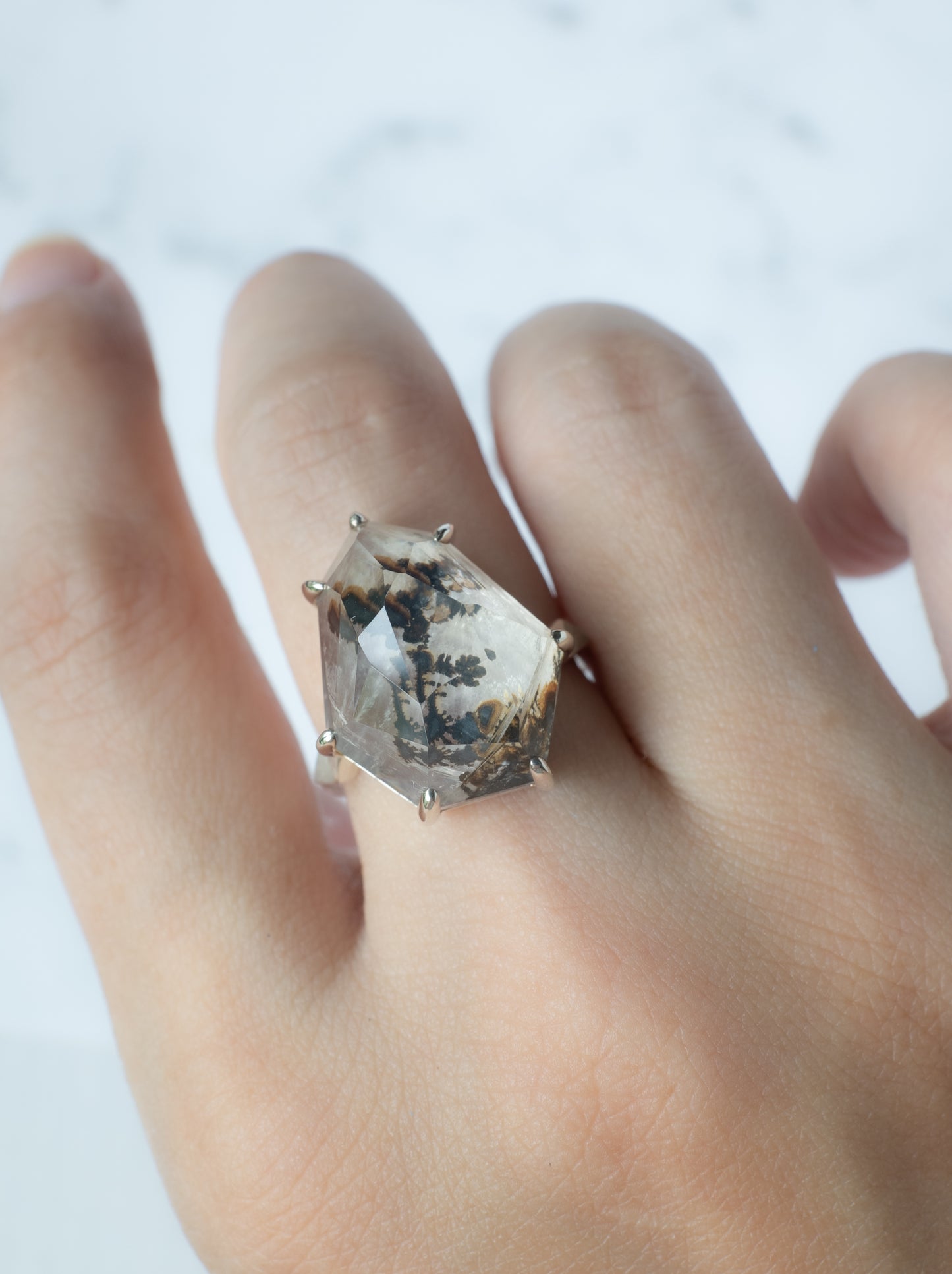 Dendritic Quartz Ring  / cut by CANNA