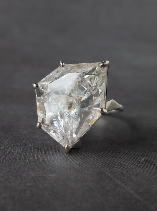 Negative Crystal in Quartz Ring / cut by CANNA