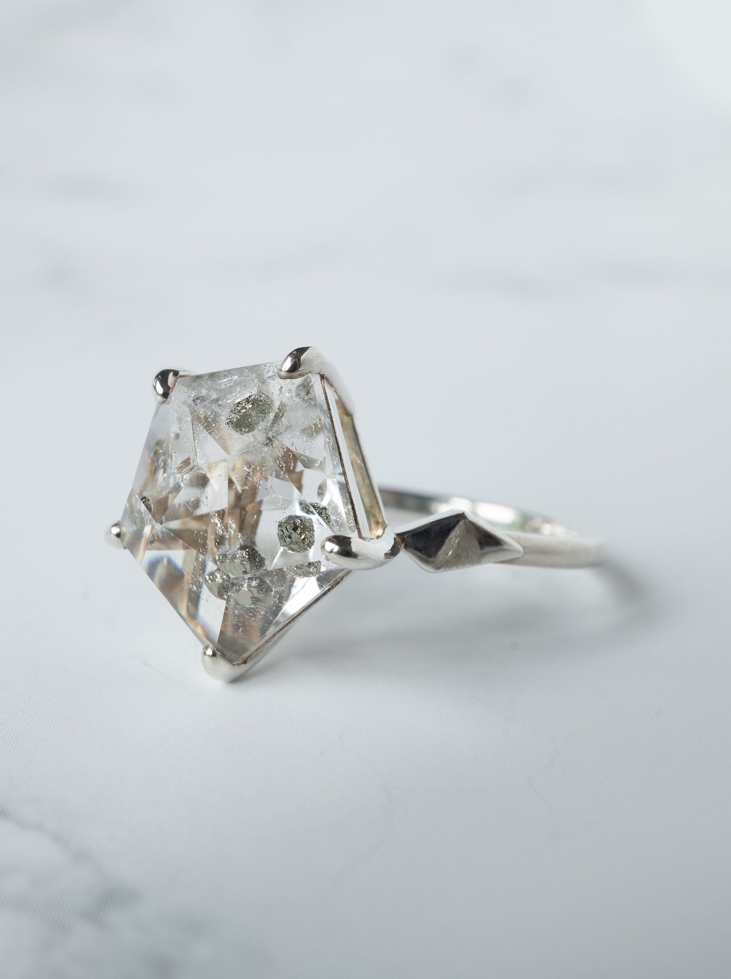 Pyrite in Quartz Ring / cut by CANNA