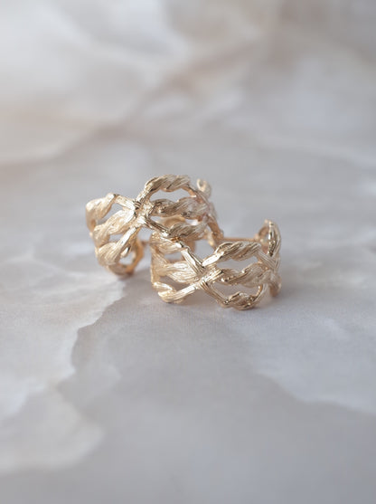 ARAN Hoop Earrings - K10YG -