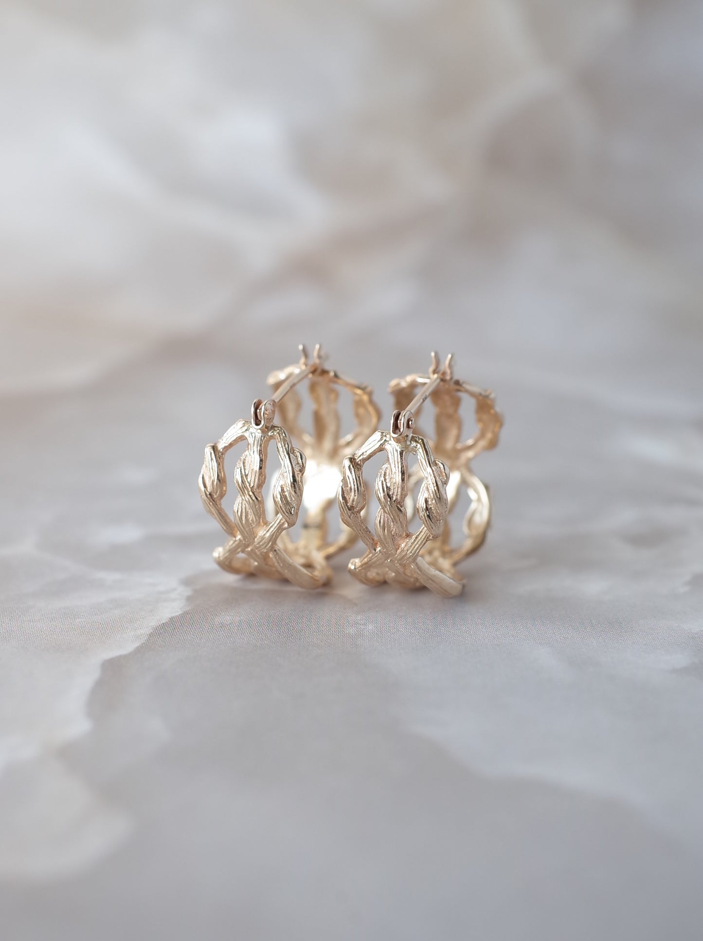 ARAN Hoop Earrings - K10YG -