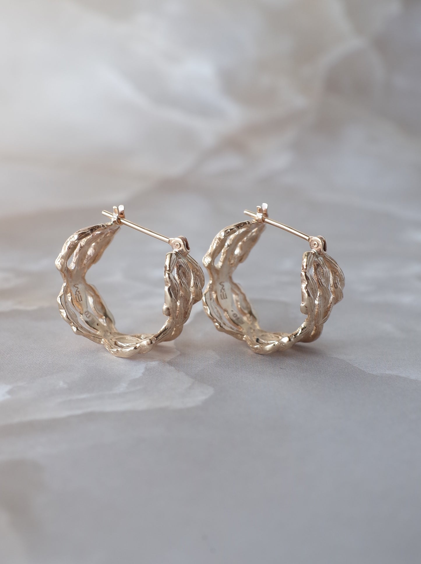 ARAN Hoop Earrings - K10YG -