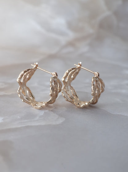 ARAN Hoop Earrings - K10YG -