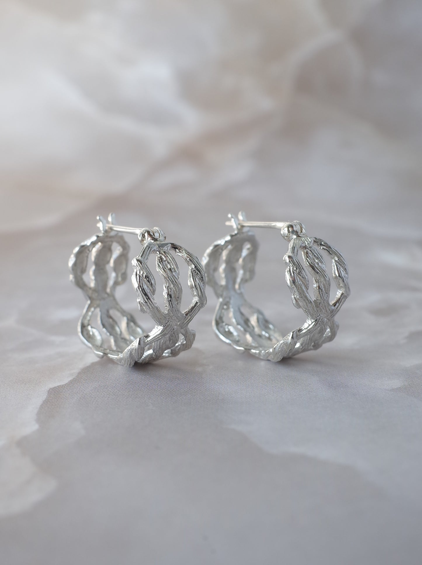 ARAN Hoop Earrings - Silver -