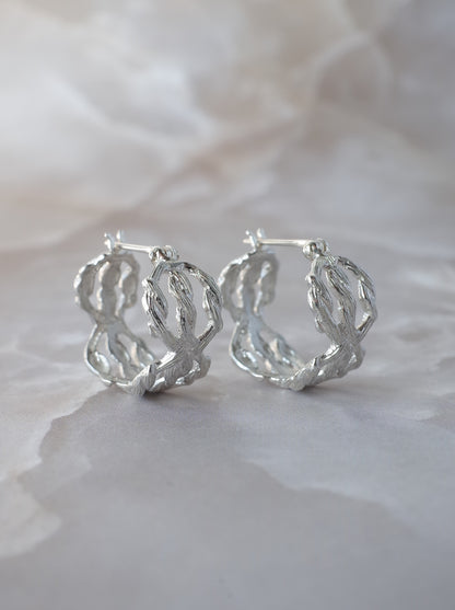 ARAN Hoop Earrings - Silver -