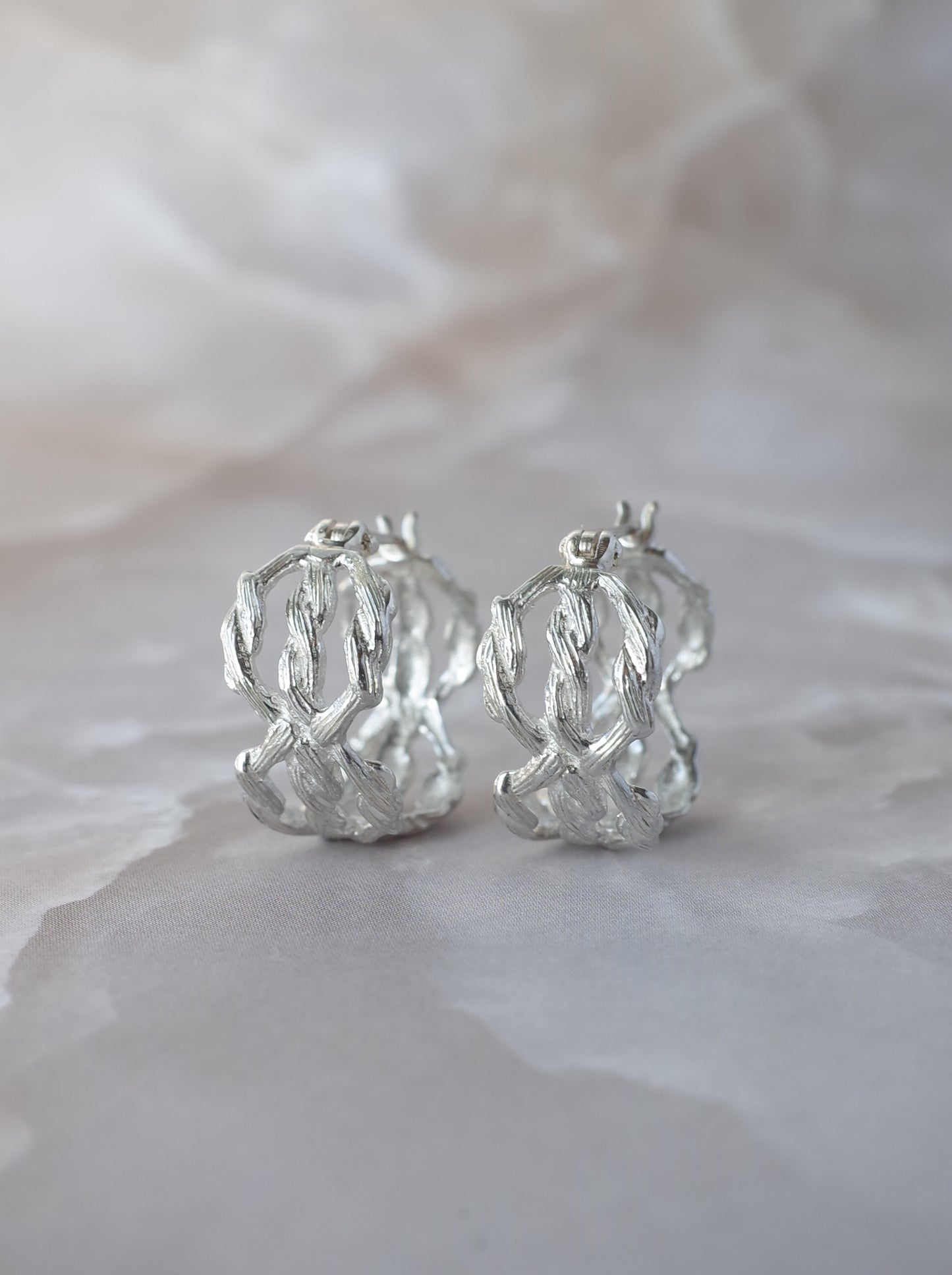 ARAN Hoop Earrings - Silver -