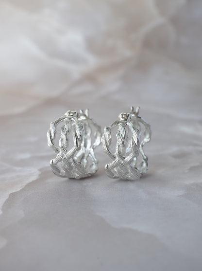 ARAN Hoop Earrings - Silver -