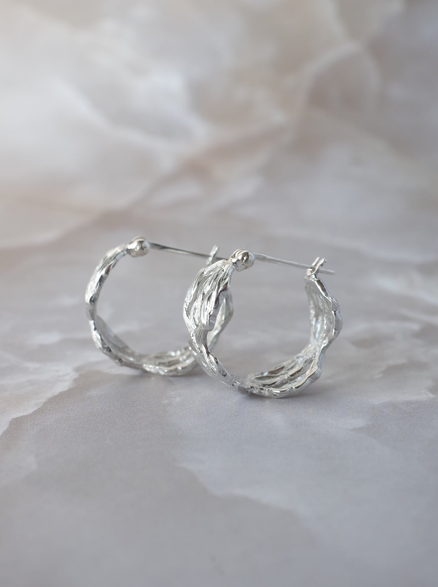 ARAN Hoop Earrings - Silver -