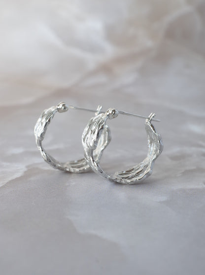 ARAN Hoop Earrings - Silver -