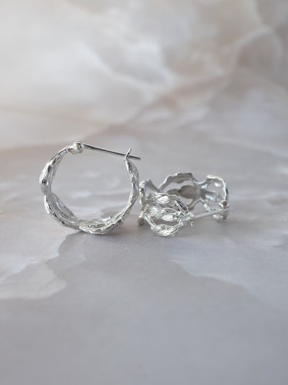 ARAN Hoop Earrings - Silver -
