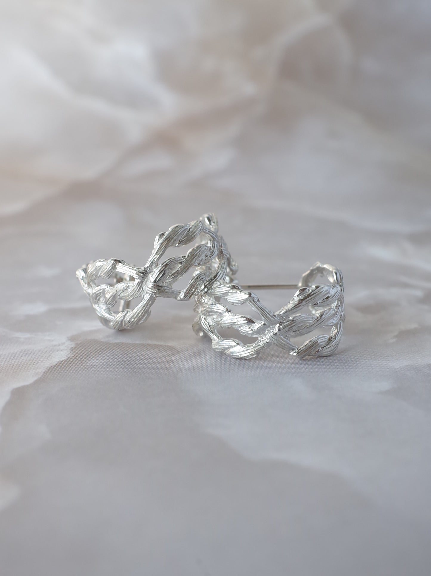 ARAN Hoop Earrings - Silver -