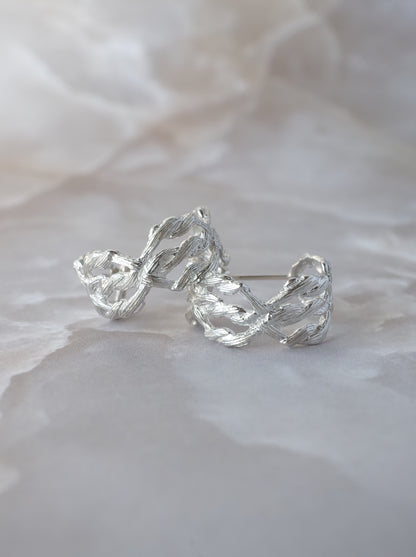 ARAN Hoop Earrings - Silver -