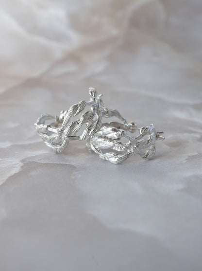 ARAN Hoop Earrings - Silver -