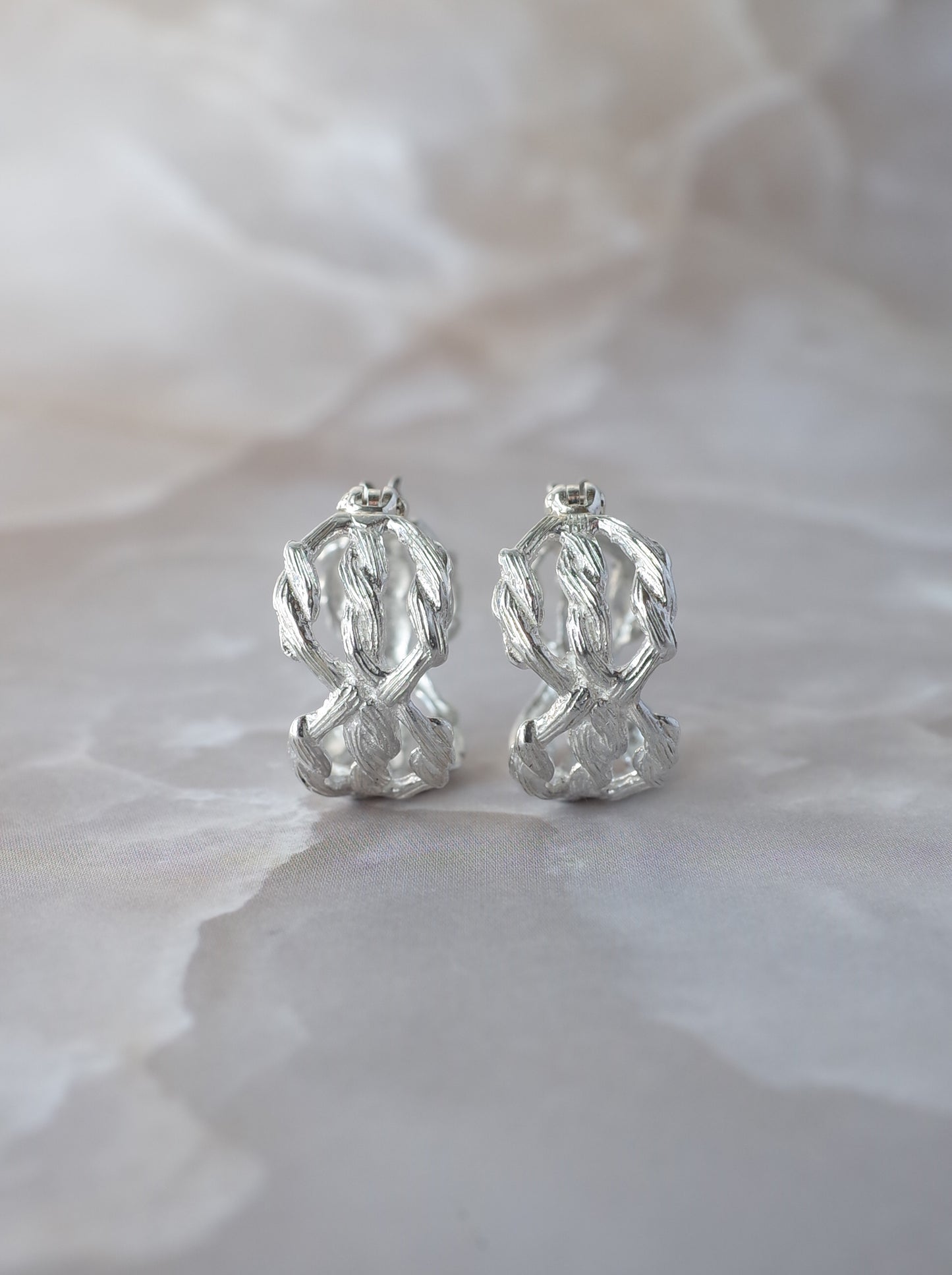 ARAN Hoop Earrings - Silver -