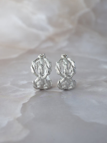 ARAN Hoop Earrings - Silver -