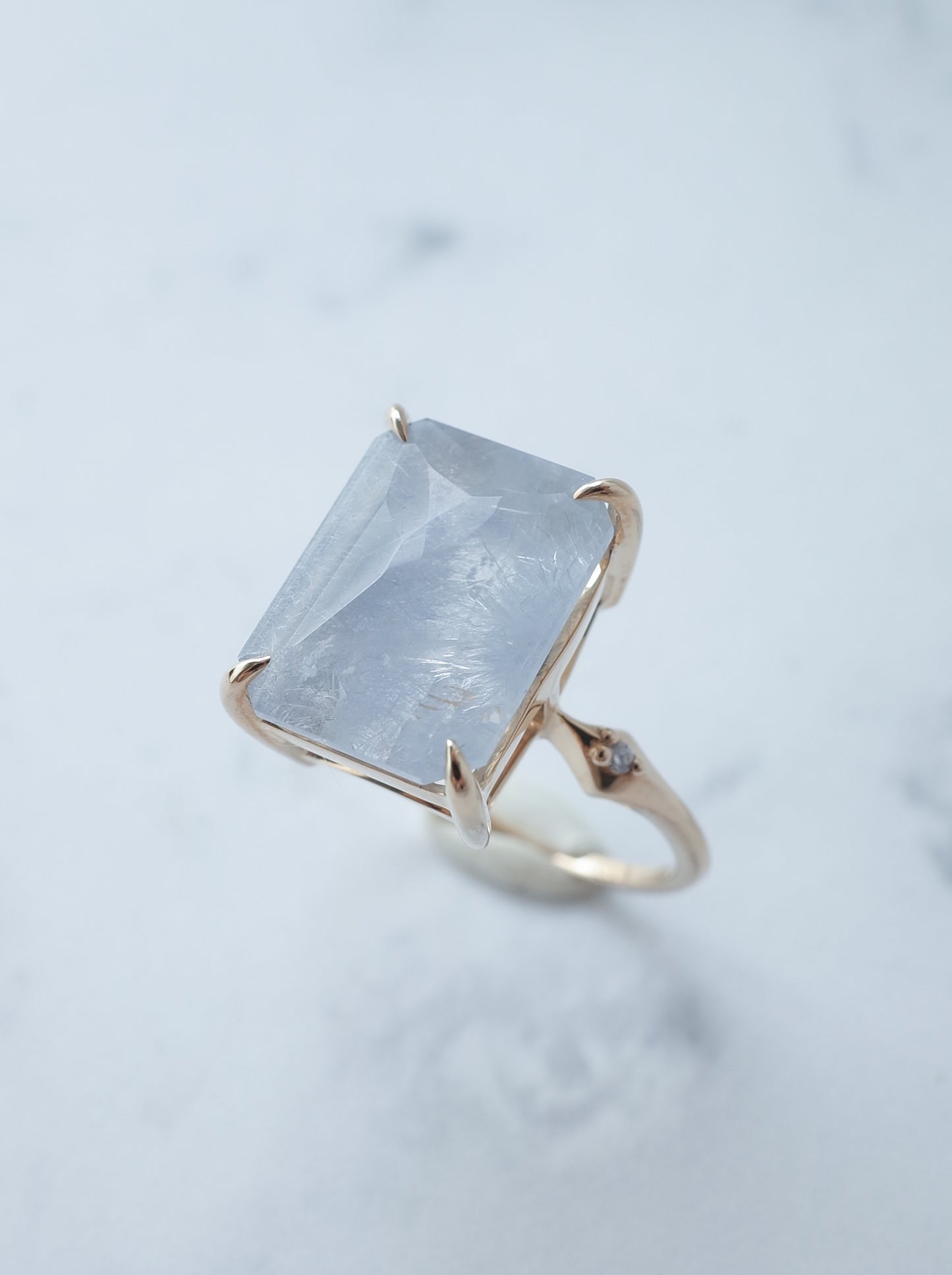 Dumorutierite in Quartz Ring cut by CANNA -2