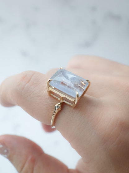 Dumorutierite in Quartz Ring cut by CANNA -2